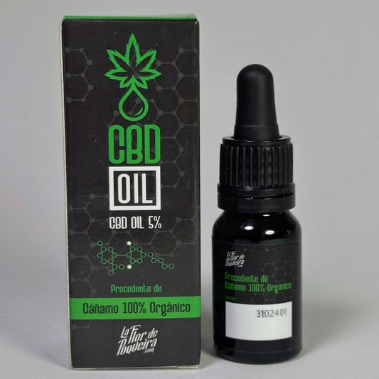 Aceite CBD 5% espectro completo: frasco gotero y caja